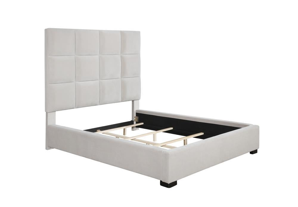 Panes Queen Tufted Upholstered Panel Bed Beige - Royal Furniture & Gifts (MI) - Multi Location