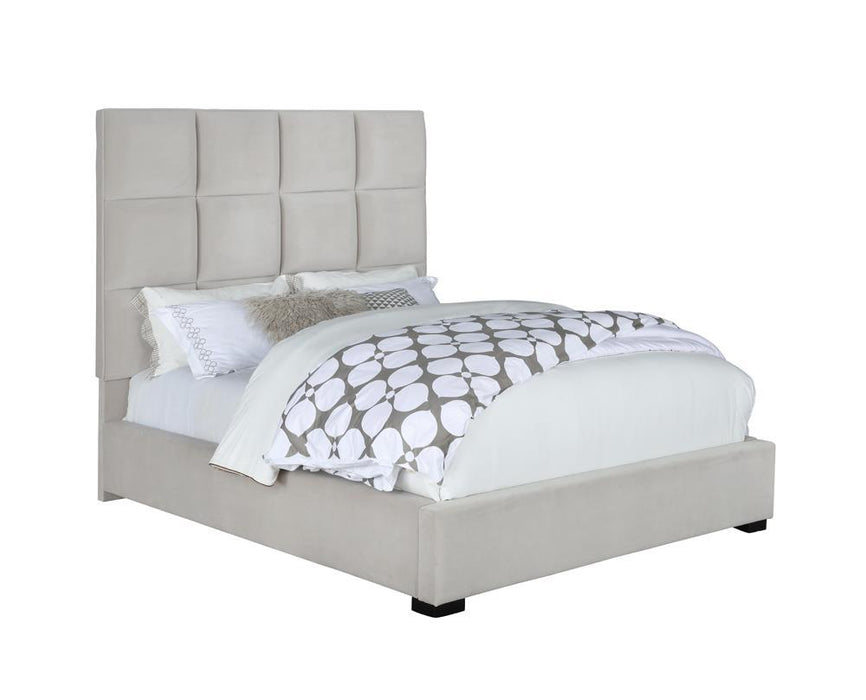 Panes Queen Tufted Upholstered Panel Bed Beige - Royal Furniture & Gifts (MI) - Multi Location