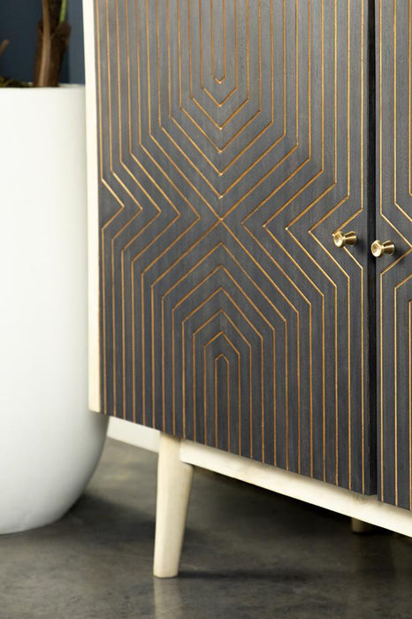Ixora 2-door Accent Cabinet White Washed and Black - Royal Furniture & Gifts (MI) - Multi Location