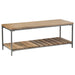 Gerbera Accent Bench with Slat Shelf Natural and Gunmetal - Royal Furniture & Gifts (MI) - Multi Location