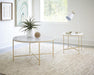 Ellison Round X-cross End Table White and Gold - Royal Furniture & Gifts (MI) - Multi Location
