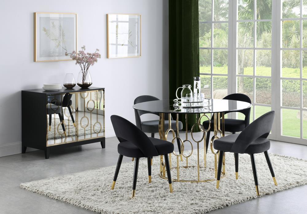 Lindsey Arched Back Upholstered Side Chairs Black (Set of 2) - Royal Furniture & Gifts (MI) - Multi Location