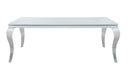 Carone Rectangular Glass Top Dining Table White and Chrome - Royal Furniture & Gifts (MI) - Multi Location