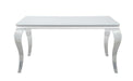 Carone Rectangular Glass Top Dining Table White and Chrome - Royal Furniture & Gifts (MI) - Multi Location