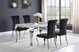 Carone Rectangular Glass Top Dining Table White and Chrome - Royal Furniture & Gifts (MI) - Multi Location