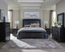 Penelope Queen Bed with LED Lighting Black and Midnight Star - Royal Furniture & Gifts (MI) - Multi Location