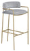 Comstock Upholstered Low Back Stool Grey and Gold - Royal Furniture & Gifts (MI) - Multi Location