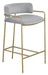 Comstock Upholstered Low Back Stool Grey and Gold - Royal Furniture & Gifts (MI) - Multi Location