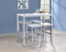 Natividad 5-piece Bar Set White High Gloss and Chrome - Royal Furniture & Gifts (MI) - Multi Location