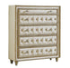 Antonella 5-drawer Upholstered Chest Ivory and Camel - Royal Furniture & Gifts (MI) - Multi Location