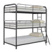 Garner Triple Twin Bunk Bed with Ladder Gunmetal - Royal Furniture & Gifts (MI) - Multi Location