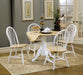 Allison Drop Leaf Round Dining Table Natural Brown and White - Royal Furniture & Gifts (MI) - Multi Location
