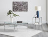 Cadee Round Glass Top Coffee Table White and Chrome - Royal Furniture & Gifts (MI) - Multi Location