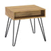 Fanning Square End Table with Open Compartment Golden Oak and Black - Royal Furniture & Gifts (MI) - Multi Location