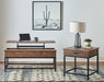Byers Square 1-drawer End Table Brown Oak and Sandy Black - Royal Furniture & Gifts (MI) - Multi Location
