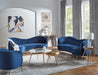 Sophia Upholstered Camel Back Sofa Blue - Royal Furniture & Gifts (MI) - Multi Location