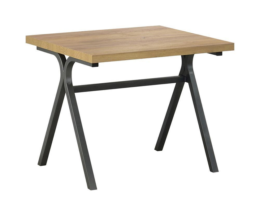 Colmar 3-piece Trestle Occasional Table Set Golden Oak and Gunmetal - Royal Furniture & Gifts (MI) - Multi Location