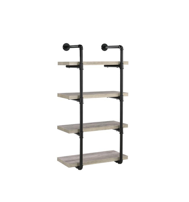 Elmcrest 24-inch Wall Shelf Black and Rustic Oak - Royal Furniture & Gifts (MI) - Multi Location