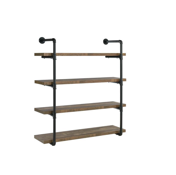 Elmcrest 40-inch Wall Shelf Black and Grey Driftwood - Royal Furniture & Gifts (MI) - Multi Location