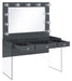 Afshan 3-drawer Vanity Desk with Lighting Mirror Grey High Gloss - Royal Furniture & Gifts (MI) - Multi Location