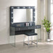 Afshan 3-drawer Vanity Desk with Lighting Mirror Grey High Gloss - Royal Furniture & Gifts (MI) - Multi Location