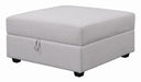 Cambria Upholstered Square Storage Ottoman Grey - Royal Furniture & Gifts (MI) - Multi Location