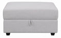 Cambria Upholstered Square Storage Ottoman Grey - Royal Furniture & Gifts (MI) - Multi Location