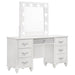 Barzini 7-drawer Vanity Desk with Lighted Mirror White - Royal Furniture & Gifts (MI) - Multi Location