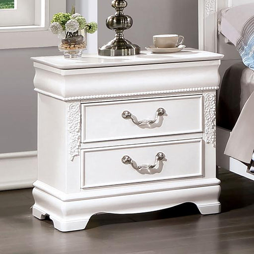 ALECIA Night Stand w/ USB, White - Royal Furniture & Gifts (MI) - Multi Location
