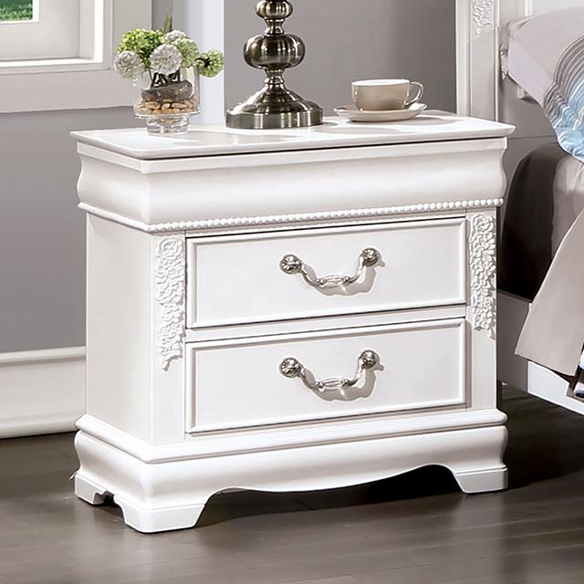 ALECIA Night Stand w/ USB, White - Royal Furniture & Gifts (MI) - Multi Location