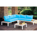 WINONA White/Oak/Blue Patio Sectional w/ Table - Royal Furniture & Gifts (MI) - Multi Location