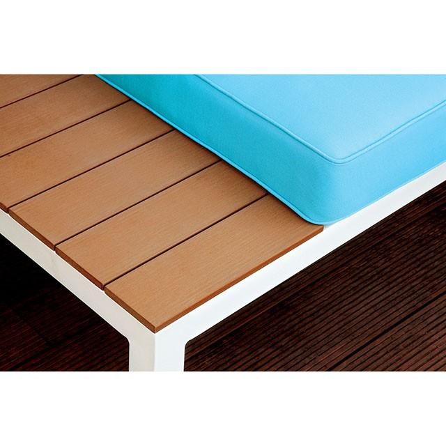 WINONA White/Oak/Blue Patio Sectional w/ Table - Royal Furniture & Gifts (MI) - Multi Location