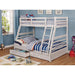 California III Wire-Brushed White Twin/Full Bunk Bed w/ 2 Drawers - Royal Furniture & Gifts (MI) - Multi Location