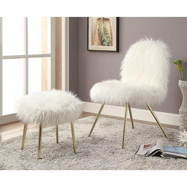Caoimhe White/Gold Accent Chair - Royal Furniture & Gifts (MI) - Multi Location