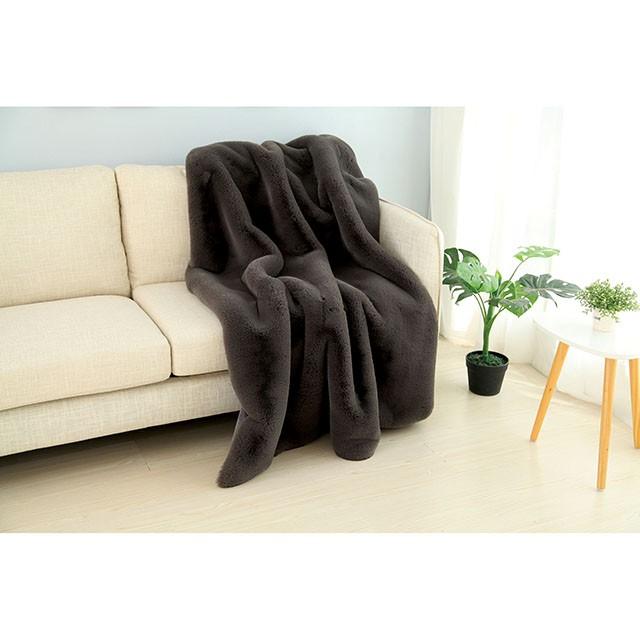 Caparica Charcoal Throw, Silver - Royal Furniture & Gifts (MI) - Multi Location