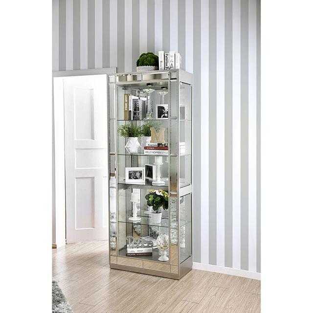 Carrollton Chrome Curio Cabinet - Royal Furniture & Gifts (MI) - Multi Location