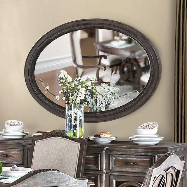 ARCADIA Rustic Natural Tone Mirror, Oval - Royal Furniture & Gifts (MI) - Multi Location
