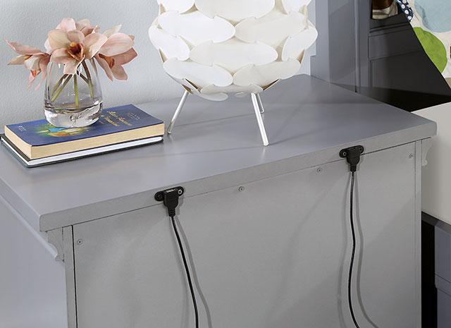 CASTLILE Night Stand w/ USB, Gray - Royal Furniture & Gifts (MI) - Multi Location