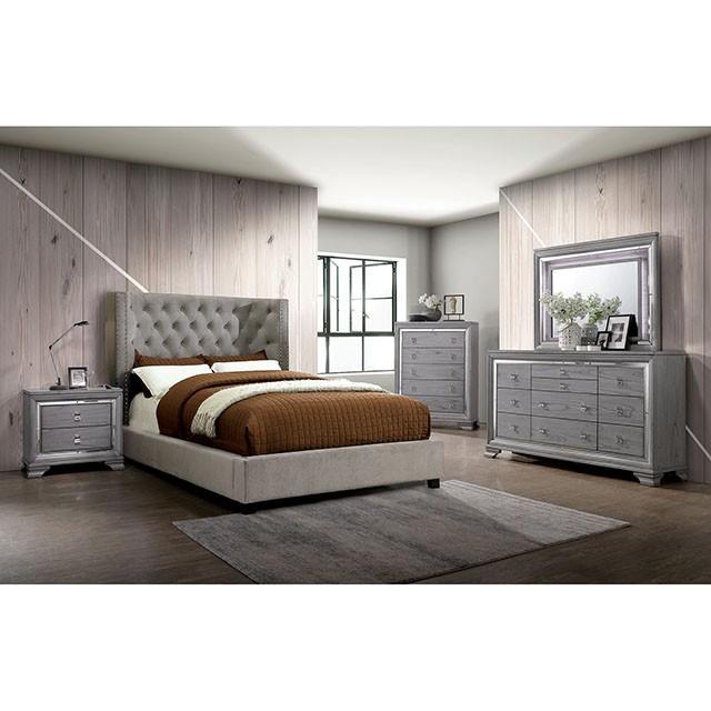 Cayla Bed Silver & Grey