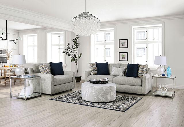 CHANCERY Chair & Half, Gray/Navy - Royal Furniture & Gifts (MI) - Multi Location