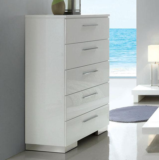 Christie Glossy White Chest - Royal Furniture & Gifts (MI) - Multi Location