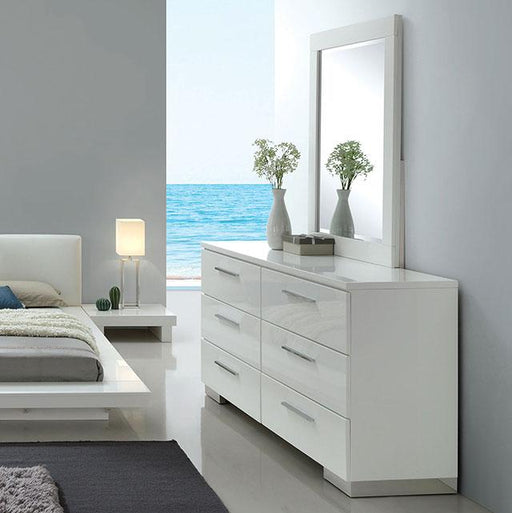 Christie Glossy White Dresser - Royal Furniture & Gifts (MI) - Multi Location