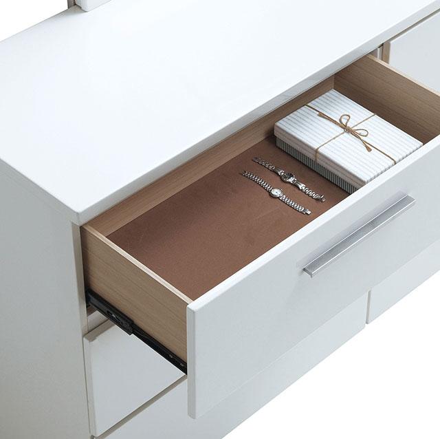 Christie Glossy White Night Stand - Royal Furniture & Gifts (MI) - Multi Location