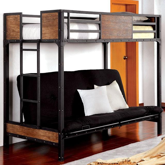 CLAPTON Black Twin Bed w/ Futon Base - Royal Furniture & Gifts (MI) - Multi Location