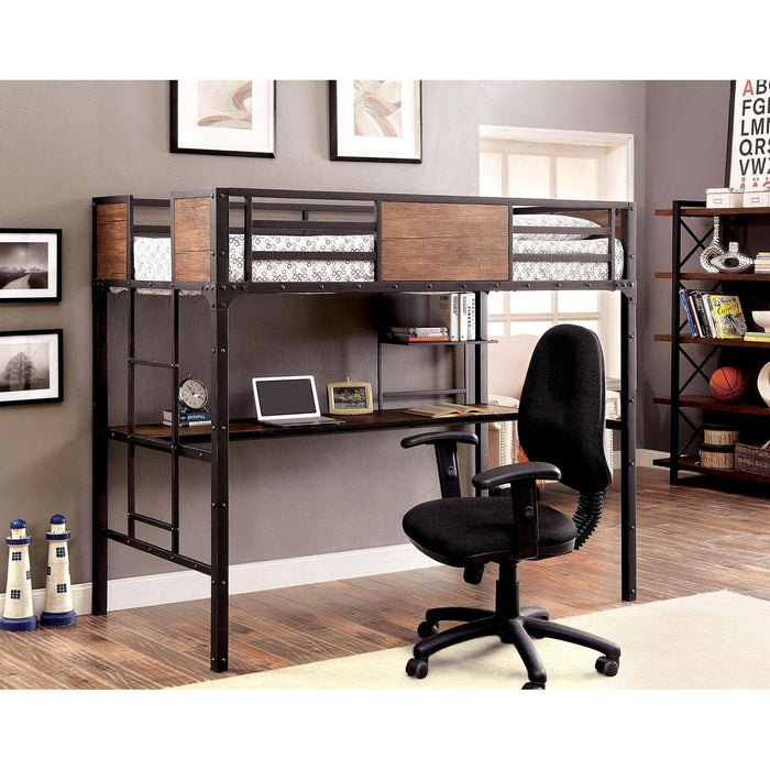 CLAPTON Black Twin Bed w/ Workstation - Royal Furniture & Gifts (MI) - Multi Location