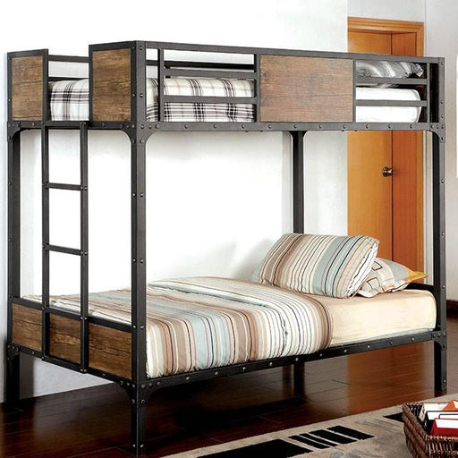 CLAPTON Black Twin/Twin Bunk Bed - Royal Furniture & Gifts (MI) - Multi Location