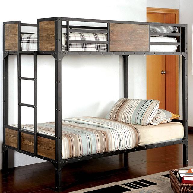 CLAPTON Black Twin/Twin Bunk Bed - Royal Furniture & Gifts (MI) - Multi Location
