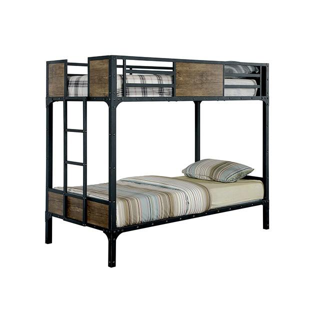 CLAPTON Black Twin/Twin Bunk Bed - Royal Furniture & Gifts (MI) - Multi Location