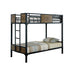 CLAPTON Black Twin/Twin Bunk Bed - Royal Furniture & Gifts (MI) - Multi Location