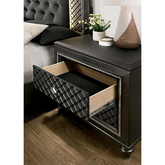 Demetria Metallic Gray Night Stand - Royal Furniture & Gifts (MI) - Multi Location